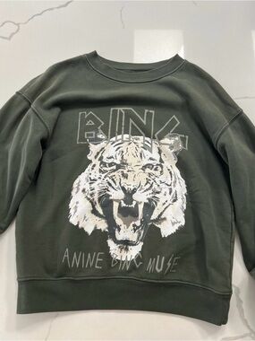 Anine Bing Olive Green Crewneck Sweatshirt